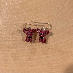 cute little glittery puppy earrings
